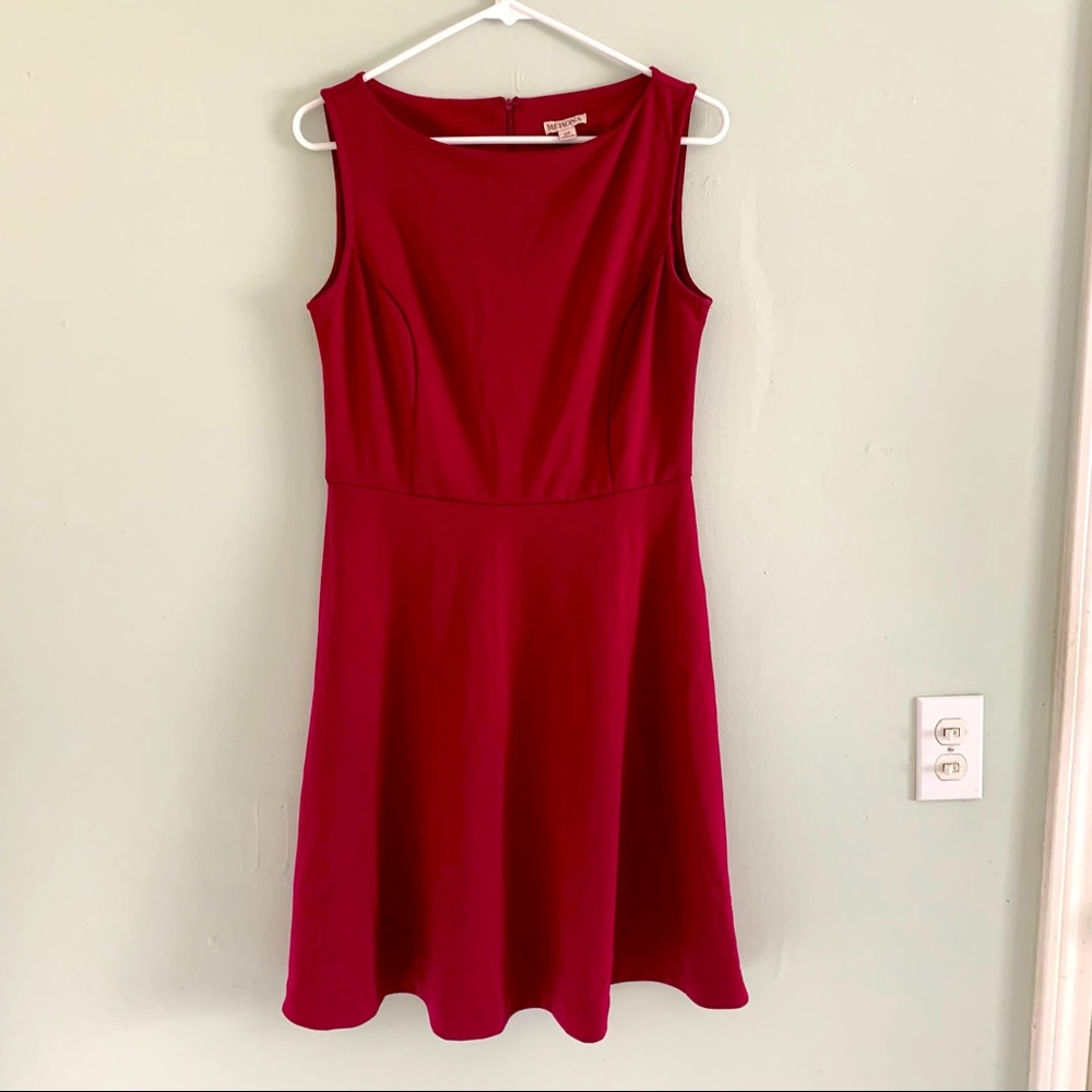 Deep Raspberry Pink Fit & Flare Dress